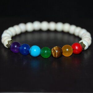 7 Chakra Bracelet,Gemstone Bracelet,Colorful different stone Beads Bracelet